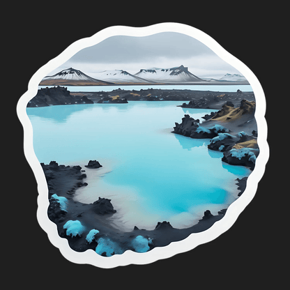 Icelandic Lagoon Scenery - Sticker - Heat Press Transfer
