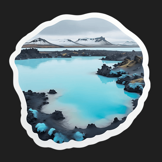 Icelandic Lagoon Scenery - Sticker - Heat Press Transfer