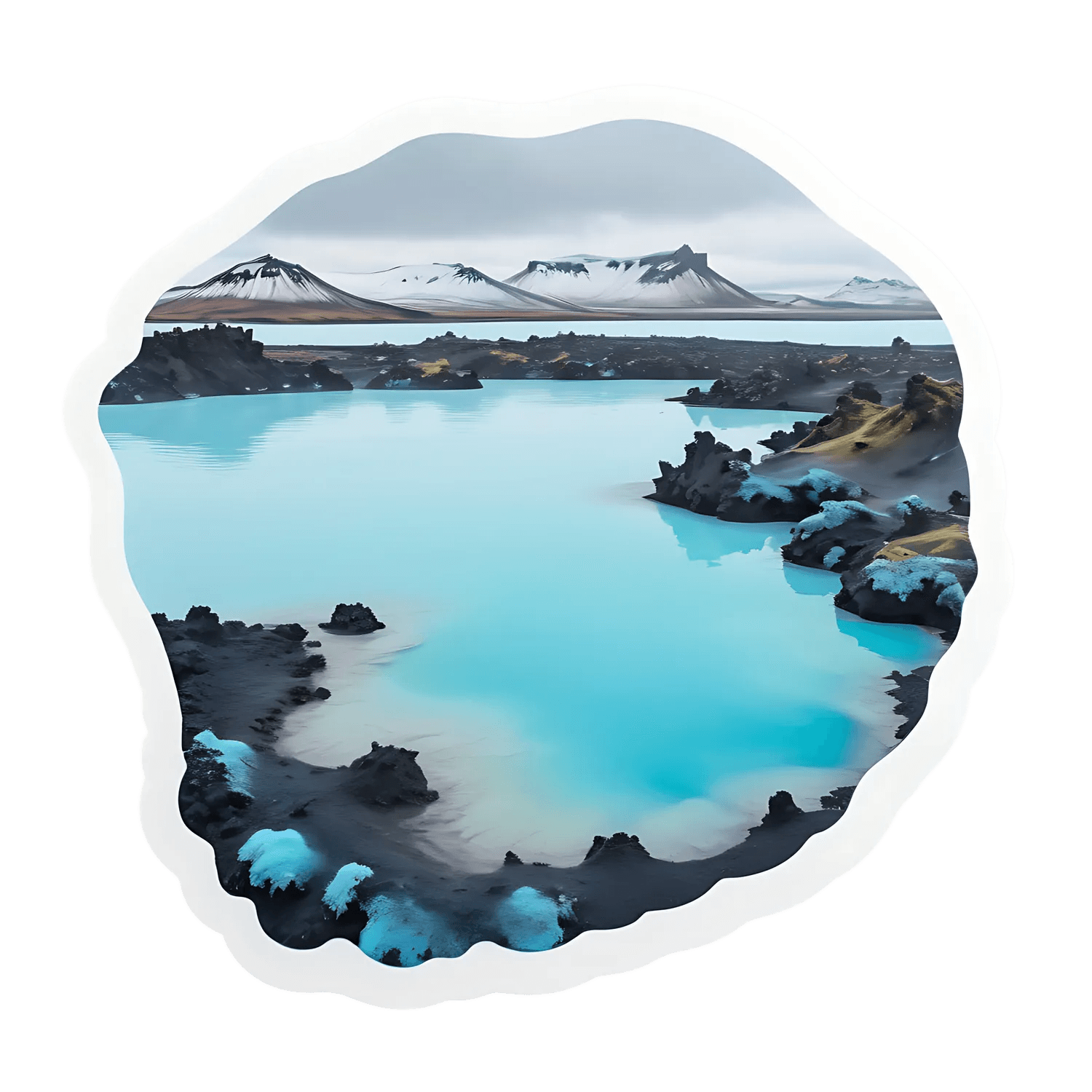 Icelandic Lagoon Scenery - Sticker - Heat Press Transfer