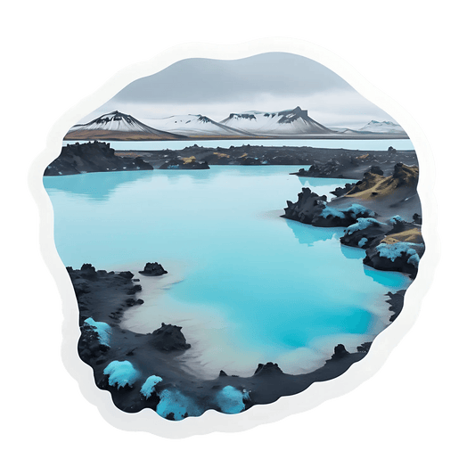 Icelandic Lagoon Scenery - Sticker - Heat Press Transfer