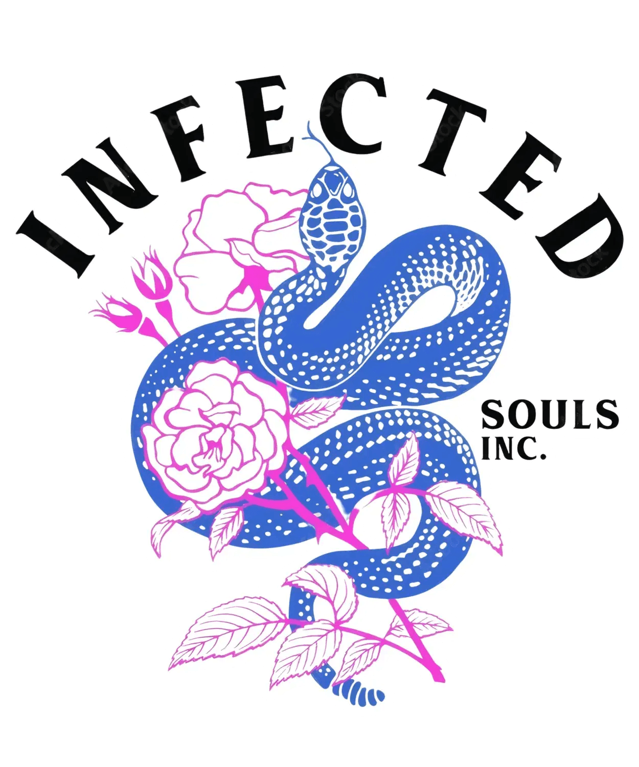 Infected Snake Floral - DTF Ready to Press - Heat Press Transfer