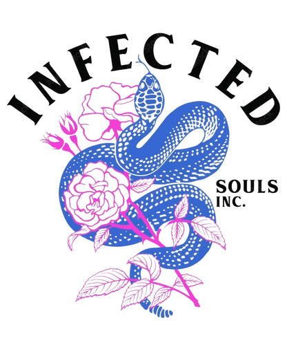 Infected Snake Floral - DTF Ready to Press - Heat Press Transfer