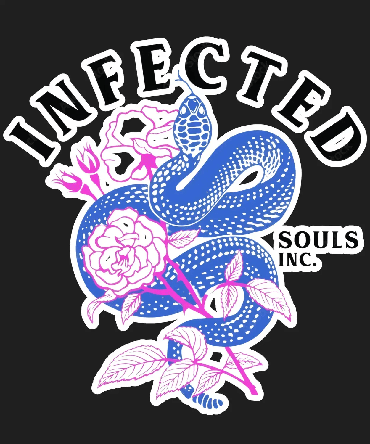 Infected Snake Floral - DTF Ready to Press - Heat Press Transfer
