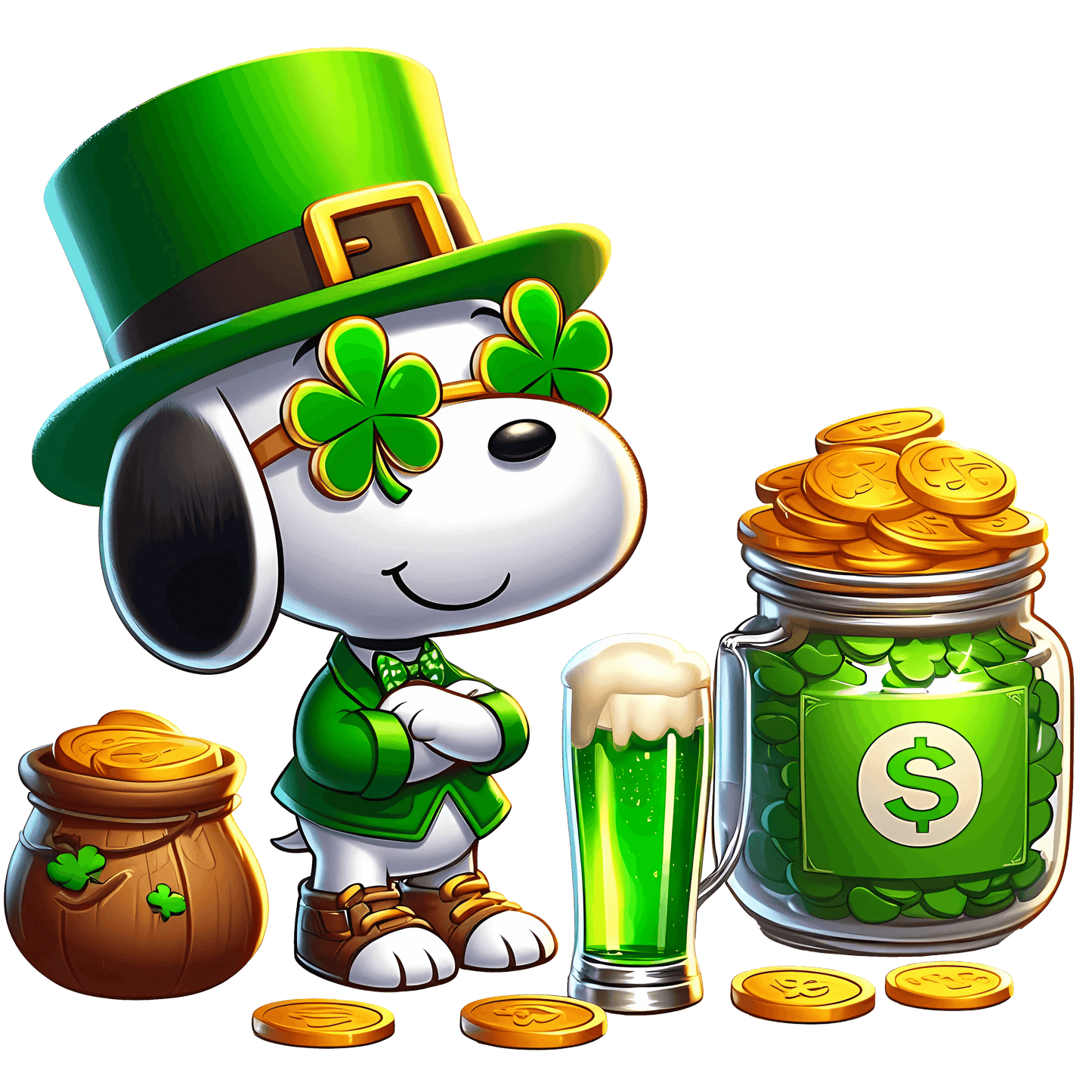 Irish Snoopy Design - DTF Ready To Press - Heat Press Transfer