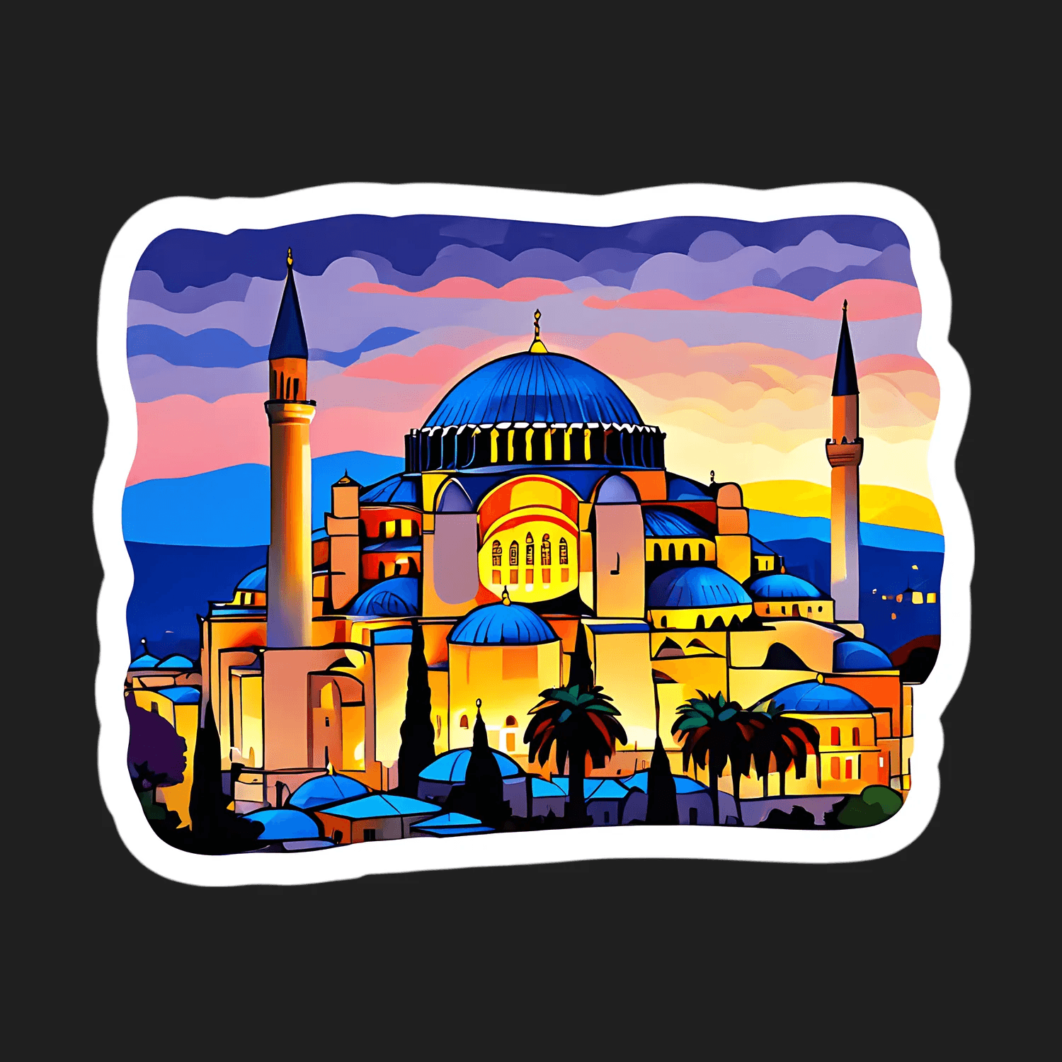 Istanbul Skyline - Vibrant Sticker - Heat Press Transfer