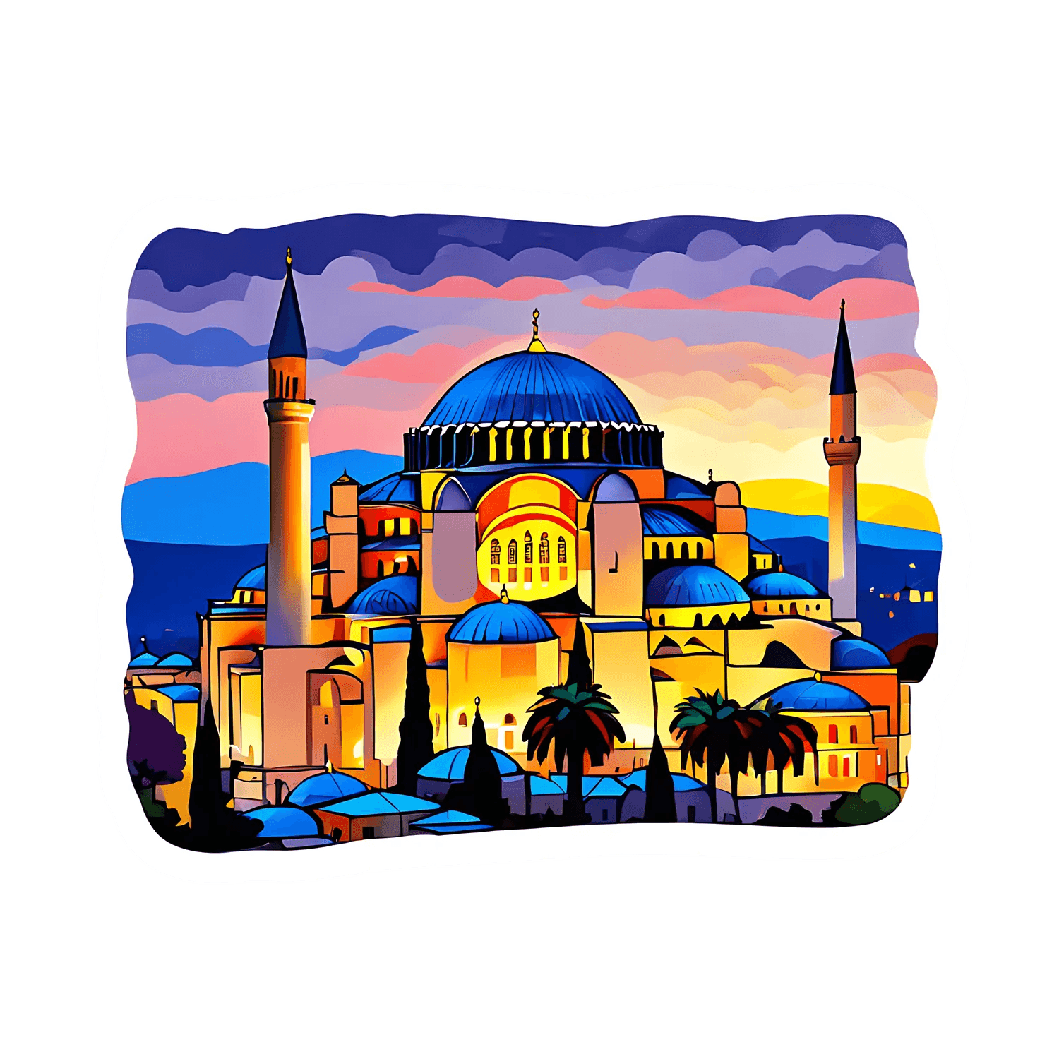 Istanbul Skyline - Vibrant Sticker - Heat Press Transfer