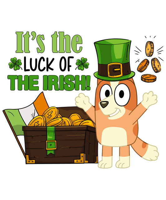 It's The Luck Of The Irish Bluey Clover - DTF Ready To Press - Heat Press Transfer