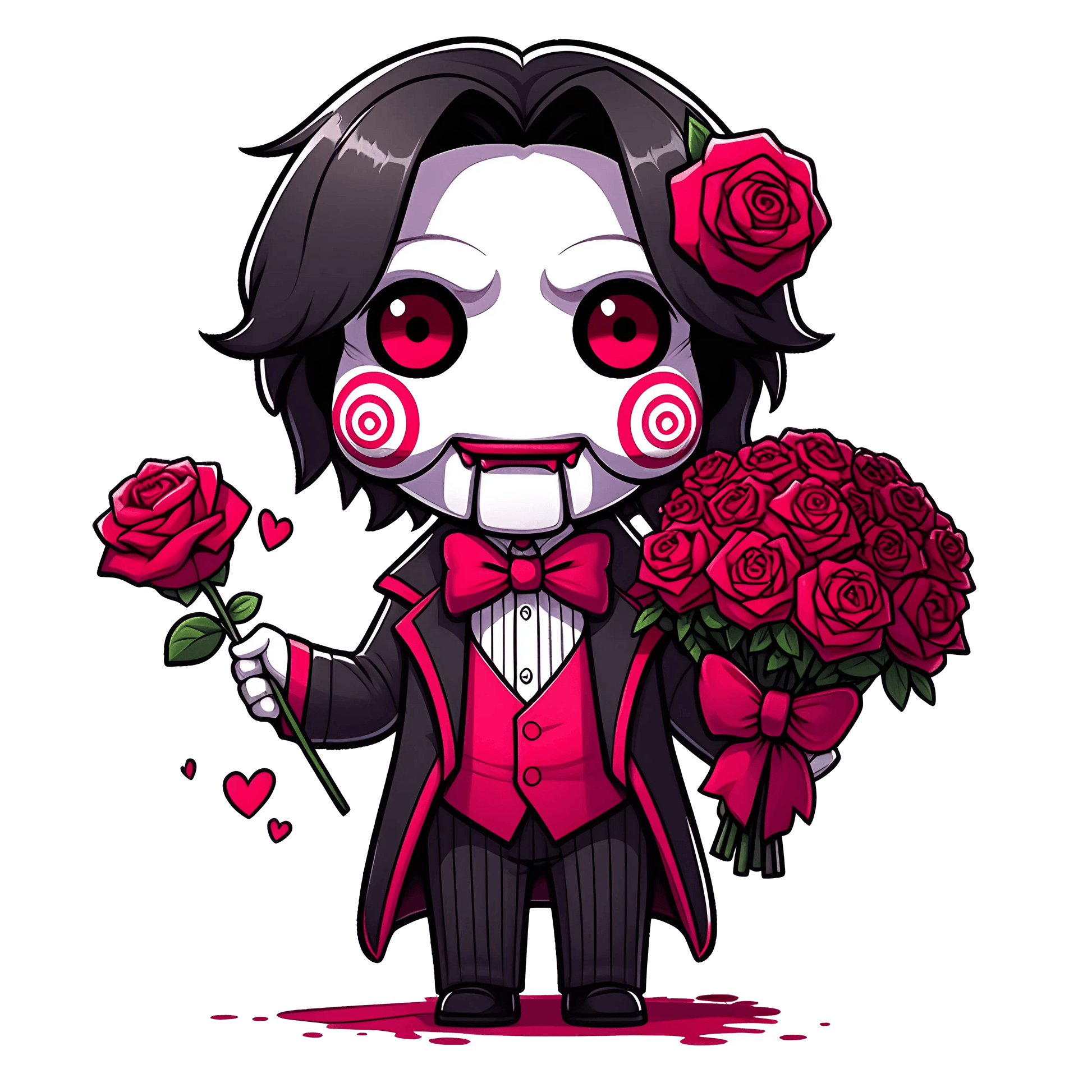Jigsaw Valentine's Day Rose Design - DTF Ready To Press - Heat Press Transfer