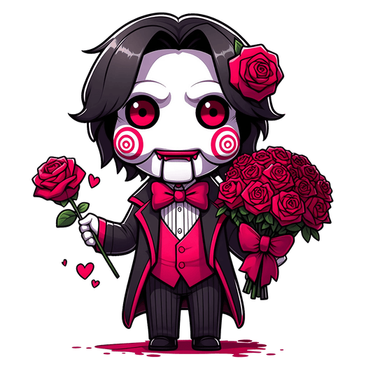 Jigsaw Valentine's Day Rose Design - DTF Ready To Press - Heat Press Transfer