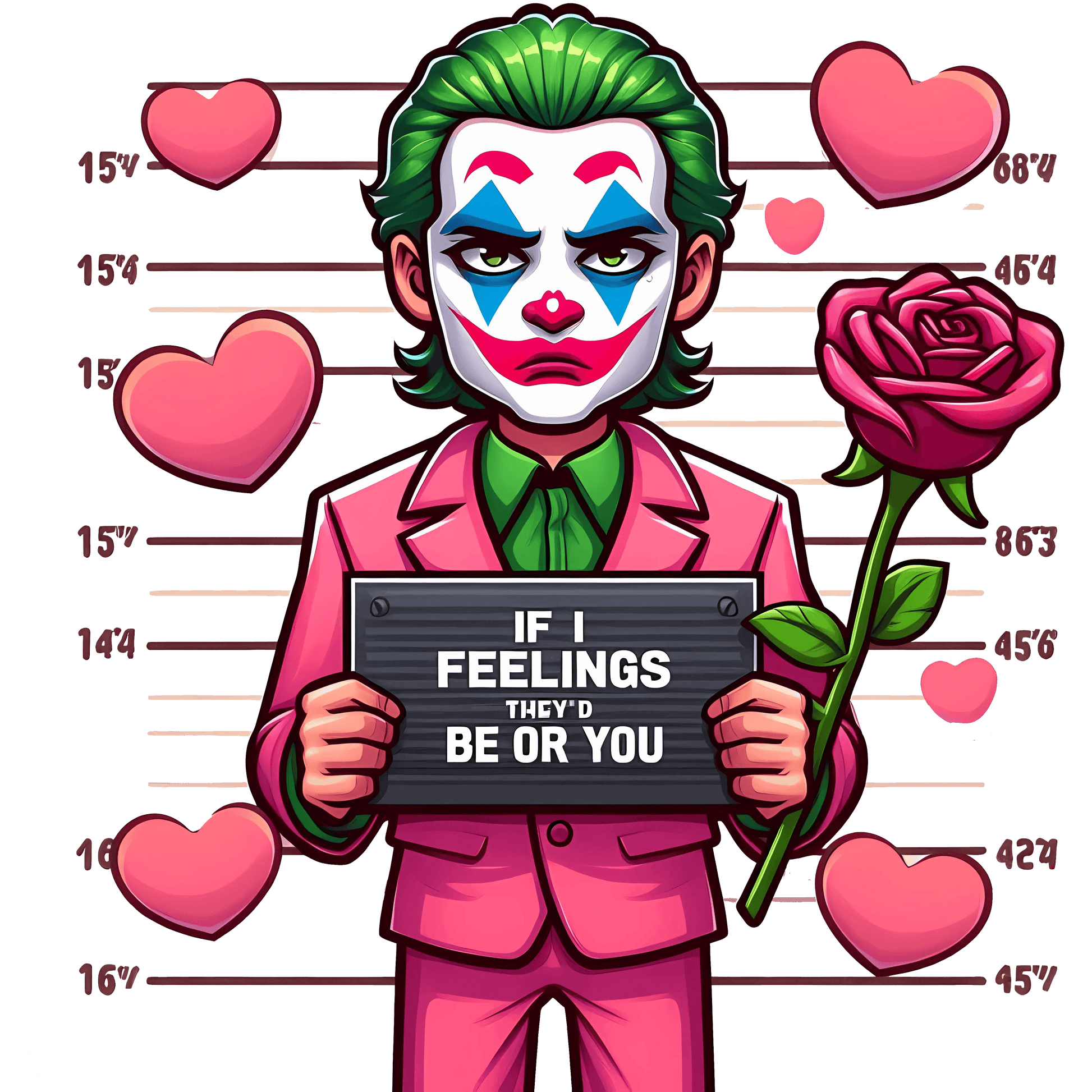 Joker If I Feelings They'd Be Or You Valentine's Day Design - DTF Ready To Press - Heat Press Transfer