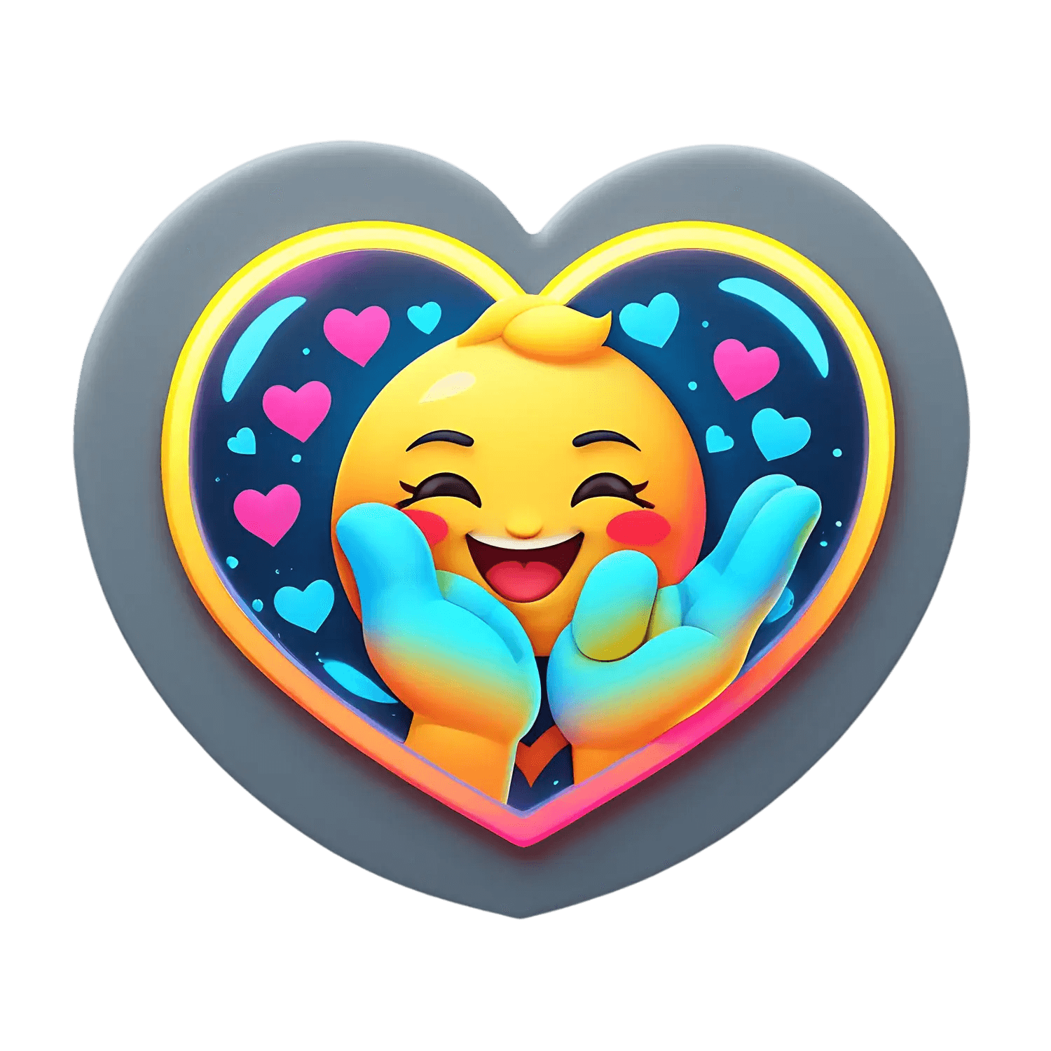 Joyful Heart Emoji - UV DTF Sticker - Heat Press Transfer