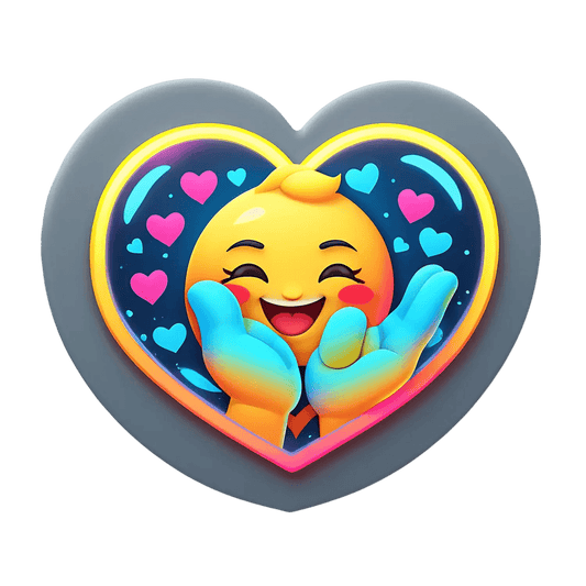 Joyful Heart Emoji - UV DTF Sticker - Heat Press Transfer