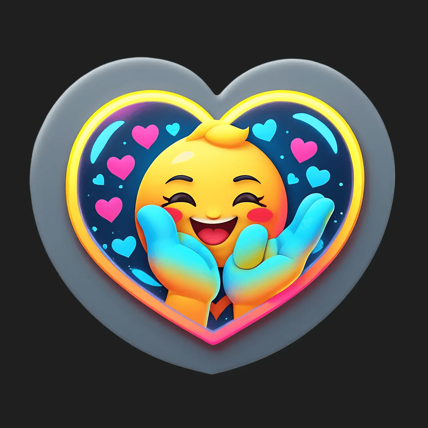 Joyful Heart Emoji - UV DTF Sticker - Heat Press Transfer