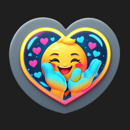 Joyful Heart Emoji - UV DTF Sticker - Heat Press Transfer