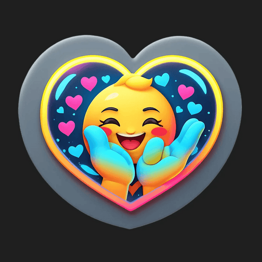Joyful Heart Emoji - UV DTF Sticker - Heat Press Transfer