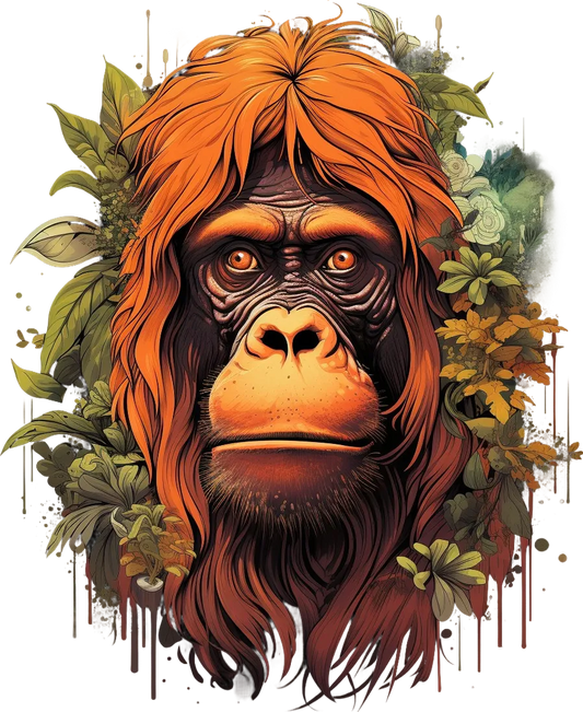 Jungle Orangutan - DTF Ready to Press - Heat Press Transfer