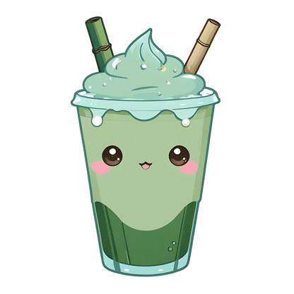 Kawaii Bubble Tea - Vibrant Sticker - Heat Press Transfer