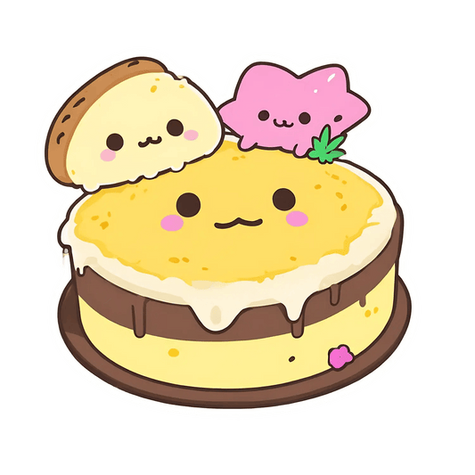 Kawaii Cake Sticker - Cute Dessert Themed UV Sticker - Heat Press Transfer