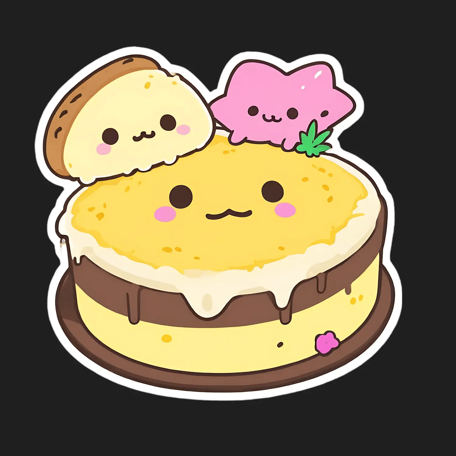 Kawaii Cake Sticker - Cute Dessert Themed UV Sticker - Heat Press Transfer