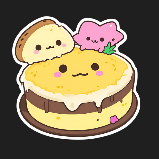 Kawaii Cake Sticker - Cute Dessert Themed UV Sticker - Heat Press Transfer