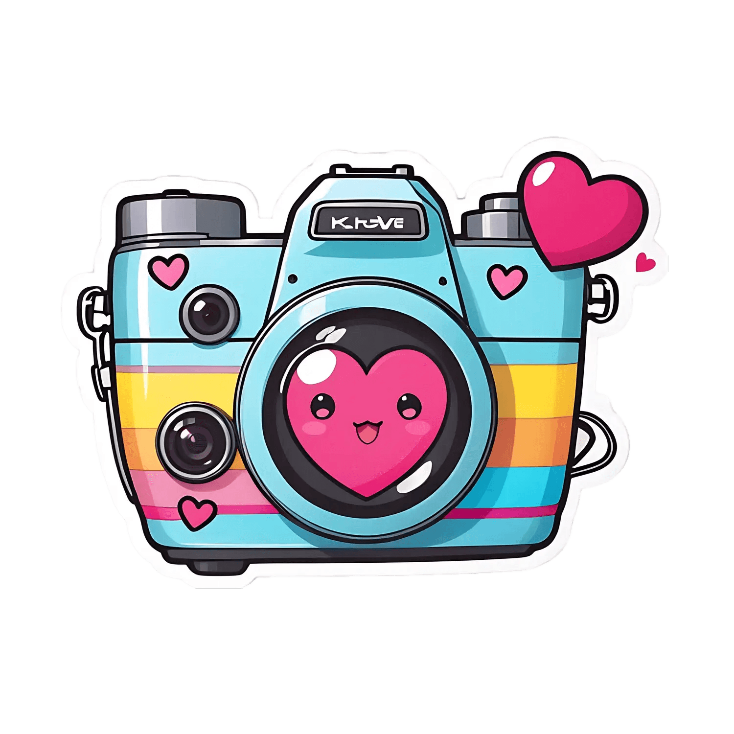 Kawaii Camera - Sticker - Heat Press Transfer