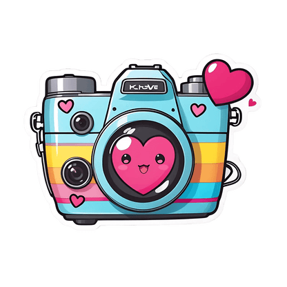 Kawaii Camera - Sticker - Heat Press Transfer
