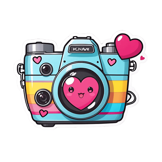 Kawaii Camera - Sticker - Heat Press Transfer