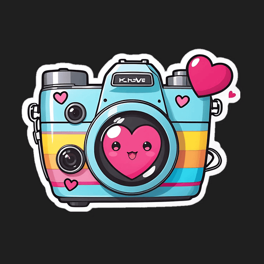 Kawaii Camera - Sticker - Heat Press Transfer