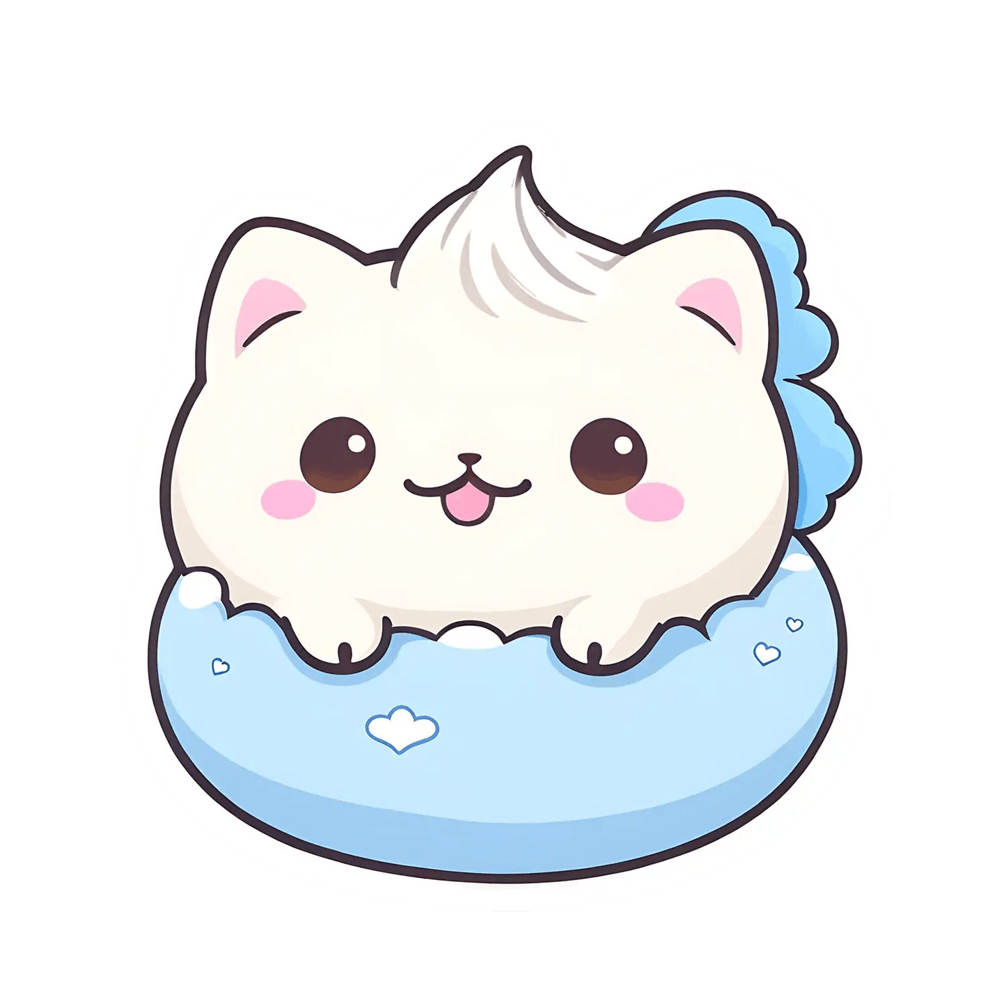 Kawaii Cat Sticker - Cute Pet Design - Heat Press Transfer