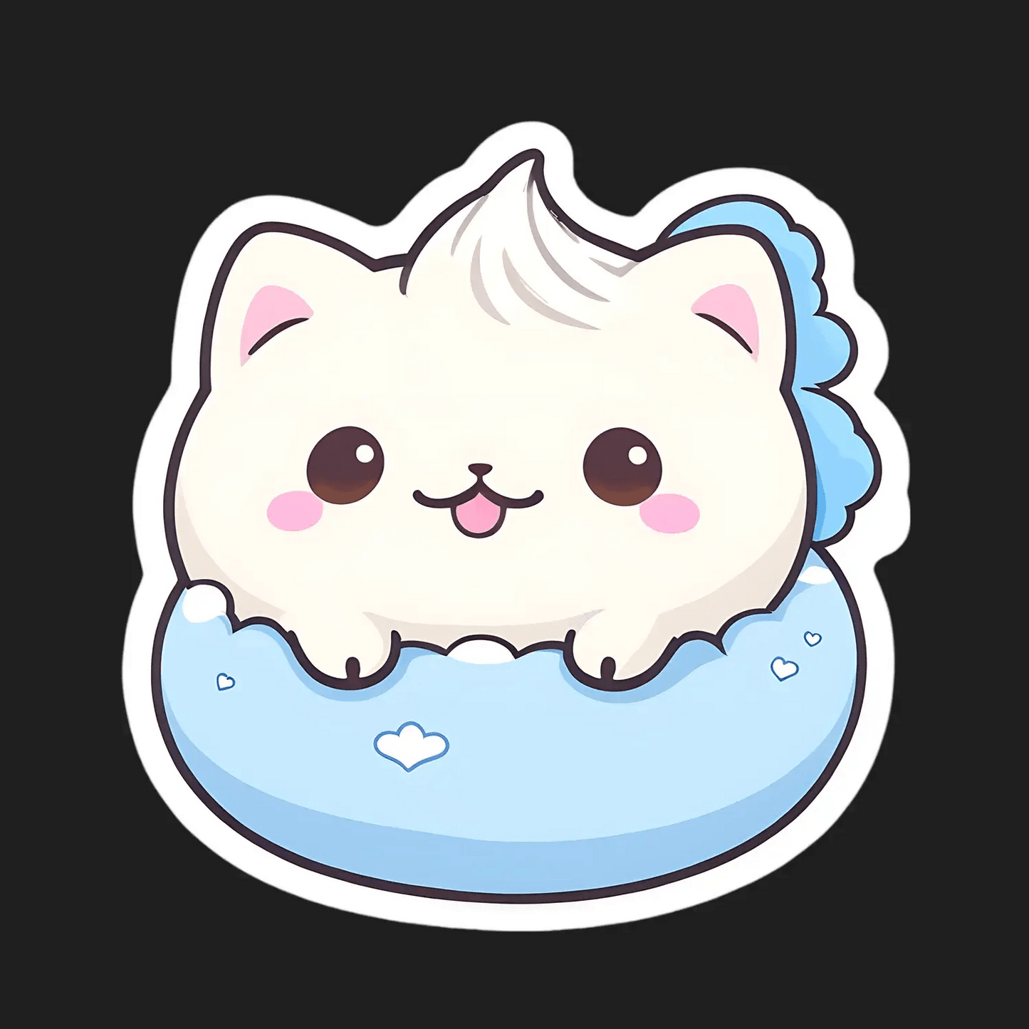 Kawaii Cat Sticker - Cute Pet Design - Heat Press Transfer