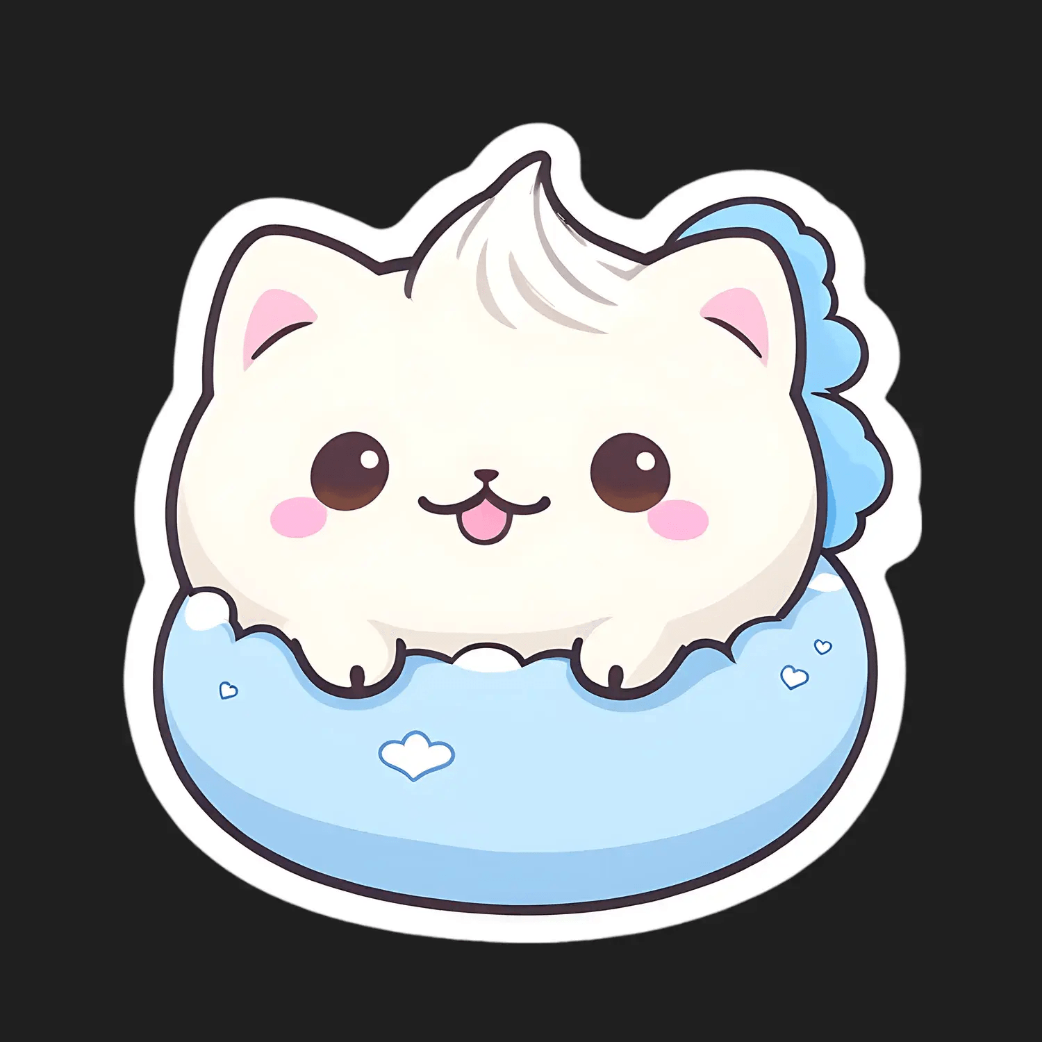 Kawaii Cat Sticker - Cute Pet Design - Heat Press Transfer