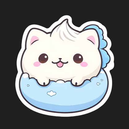 Kawaii Cat Sticker - Cute Pet Design - Heat Press Transfer