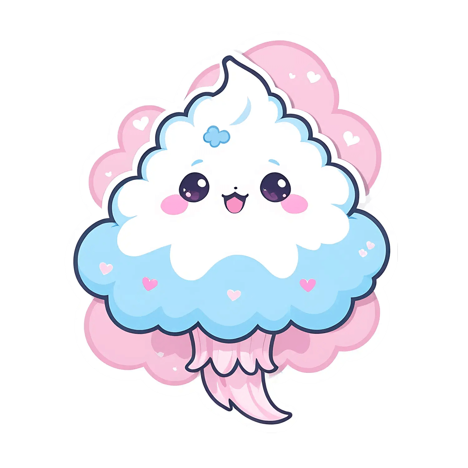 Kawaii Cloud Sticker - Cute and Lovely - Heat Press Transfer