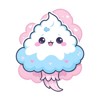 Kawaii Cloud Sticker - Cute and Lovely - Heat Press Transfer