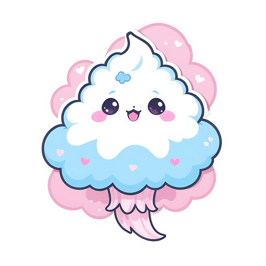 Kawaii Cloud Sticker - Cute and Lovely - Heat Press Transfer