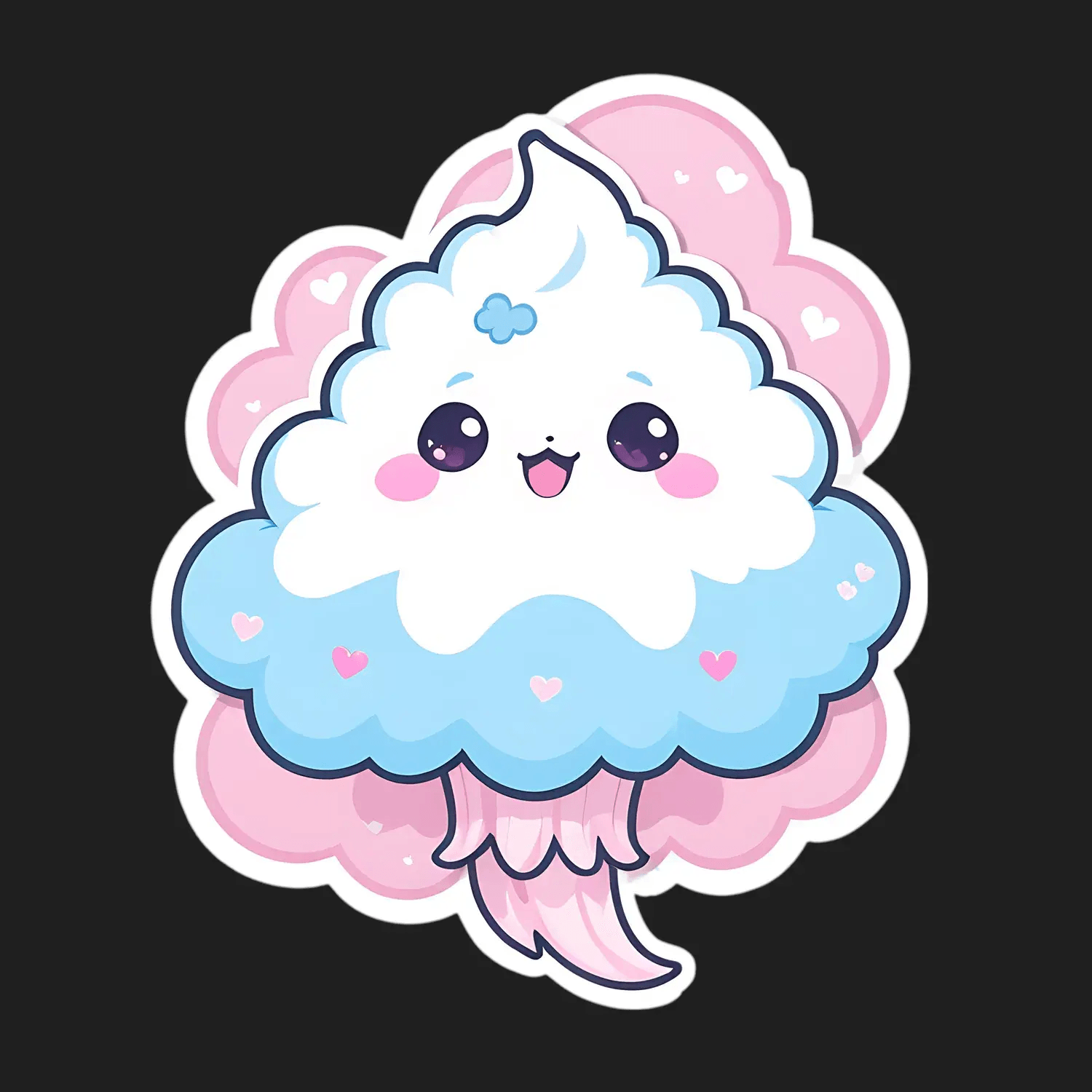 Kawaii Cloud Sticker - Cute and Lovely - Heat Press Transfer