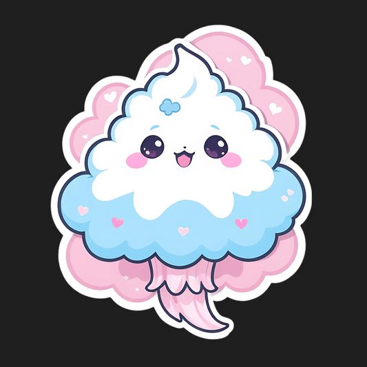 Kawaii Cloud Sticker - Cute and Lovely - Heat Press Transfer