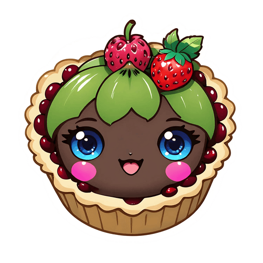 Kawaii Cupcake Sticker - Berry Cute Tart Theme - Heat Press Transfer