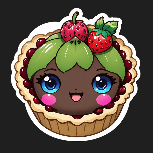 Kawaii Cupcake Sticker - Berry Cute Tart Theme - Heat Press Transfer