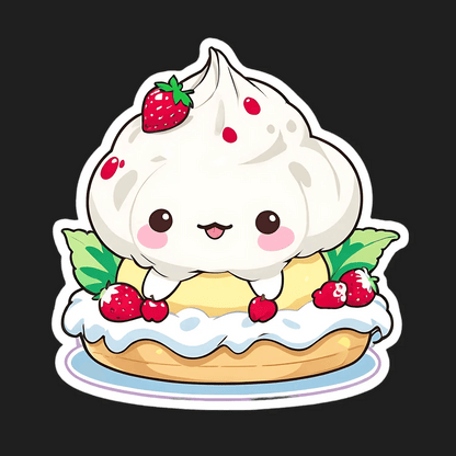 Kawaii Dessert - Strawberry Sticker - Heat Press Transfer
