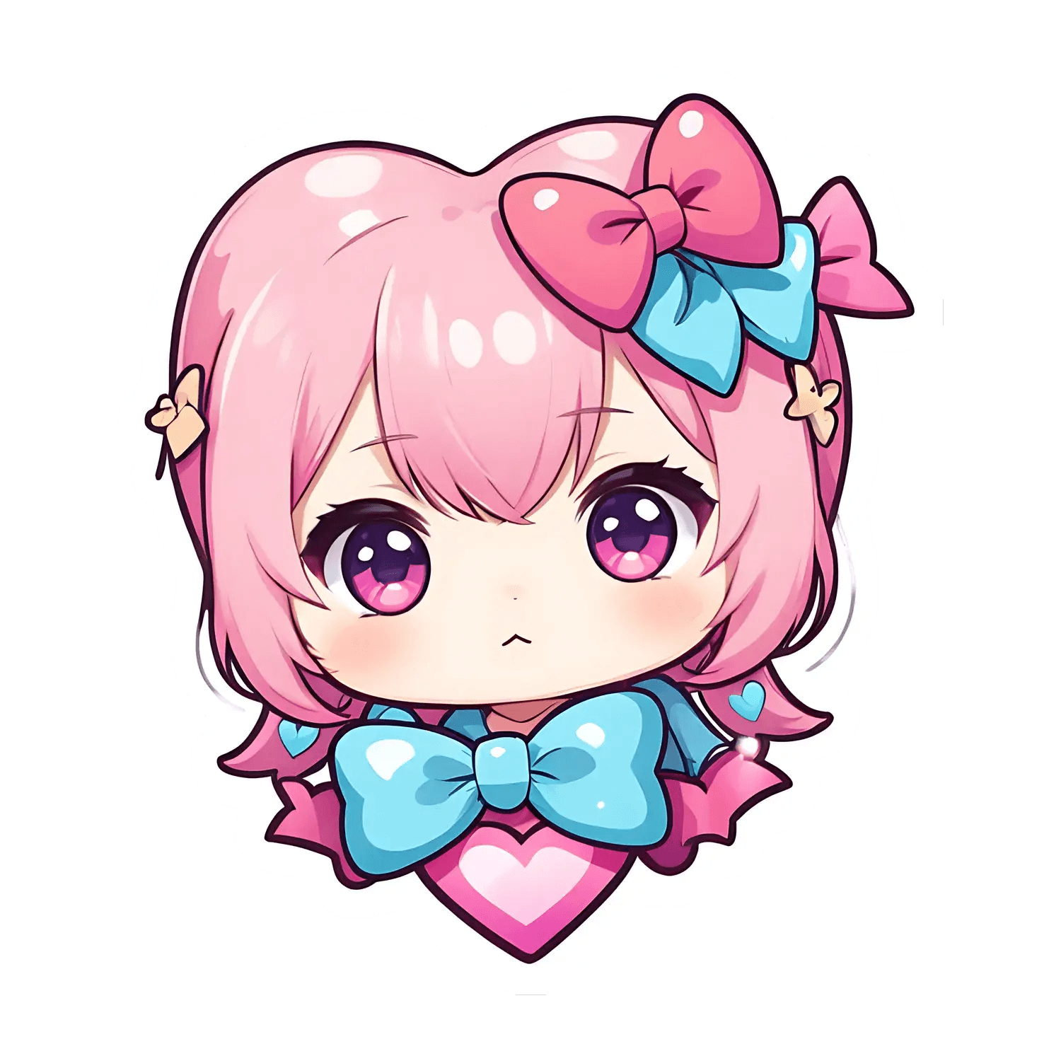 Kawaii Girl Heart - UV DTF Sticker - Heat Press Transfer