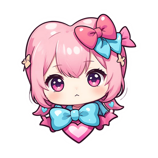 Kawaii Girl Heart - UV DTF Sticker - Heat Press Transfer