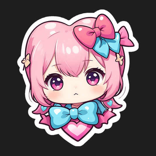 Kawaii Girl Heart - UV DTF Sticker - Heat Press Transfer