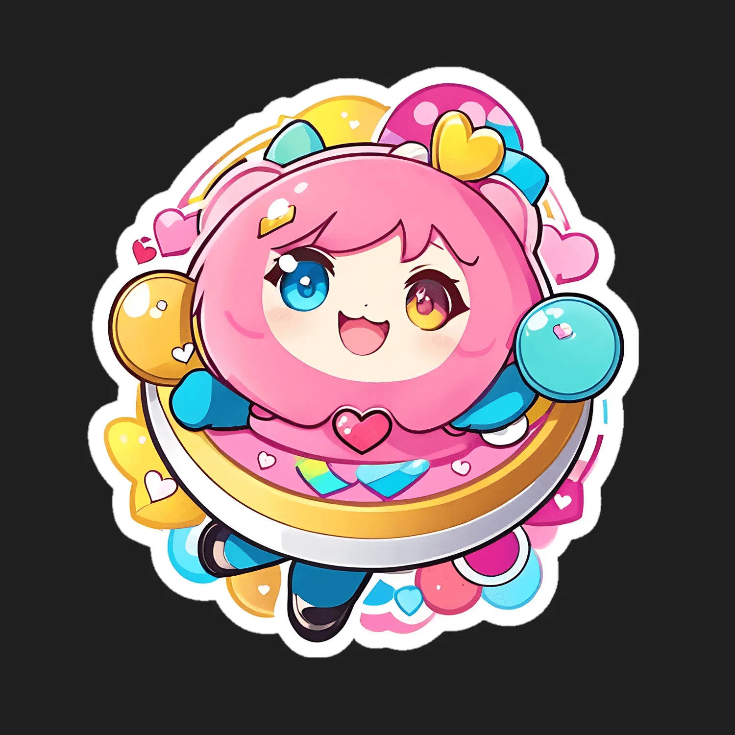 Kawaii Girl UV DTF Sticker - Heat Press Transfer