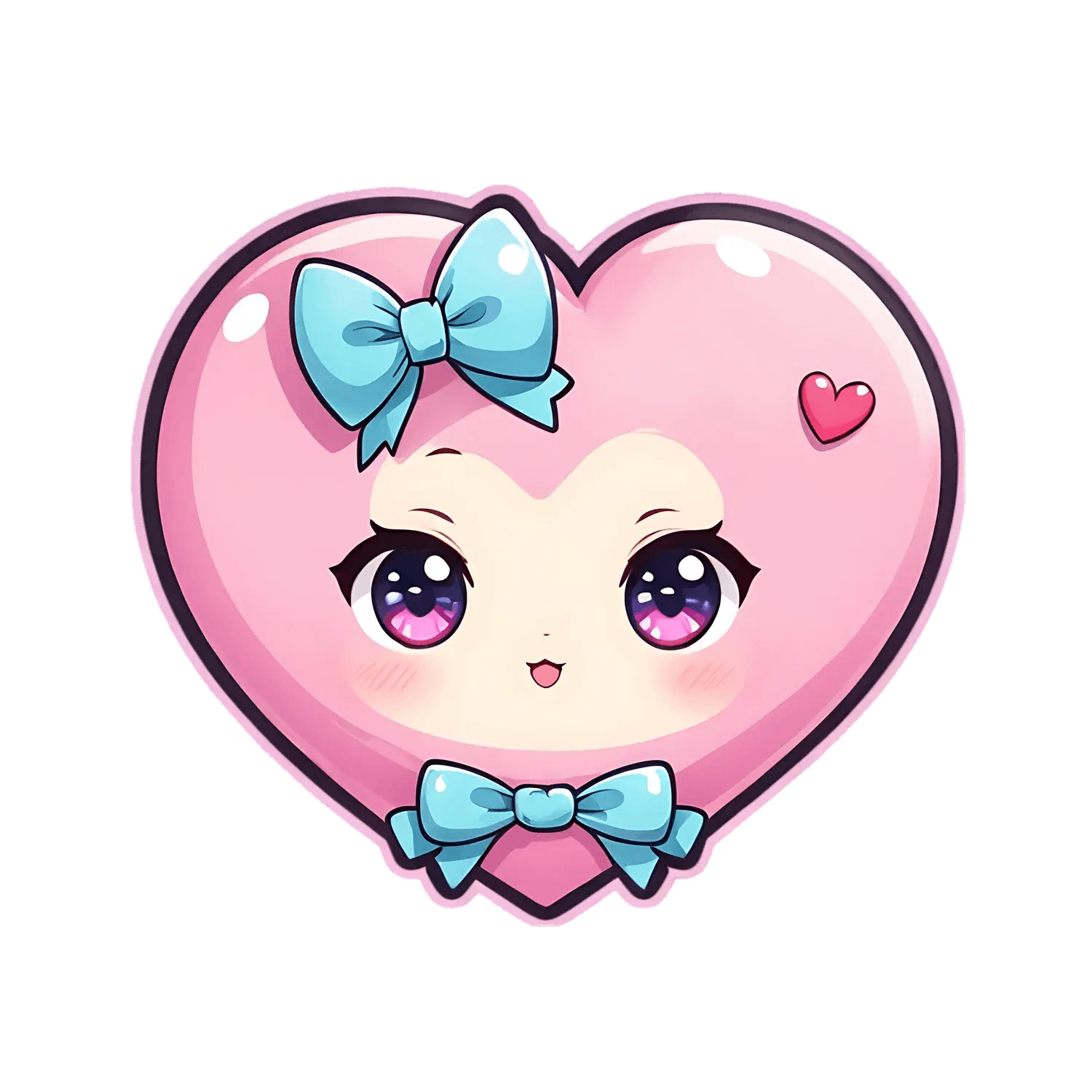 Kawaii Heart - Cute Sticker - Heat Press Transfer