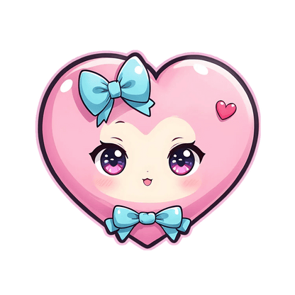 Kawaii Heart - Cute Sticker - Heat Press Transfer