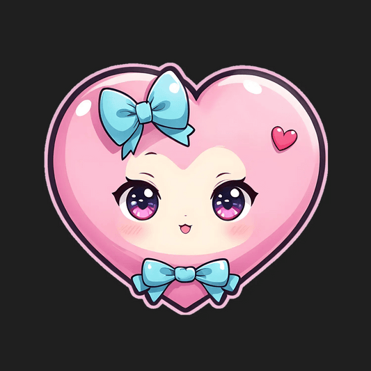 Kawaii Heart - Cute Sticker - Heat Press Transfer