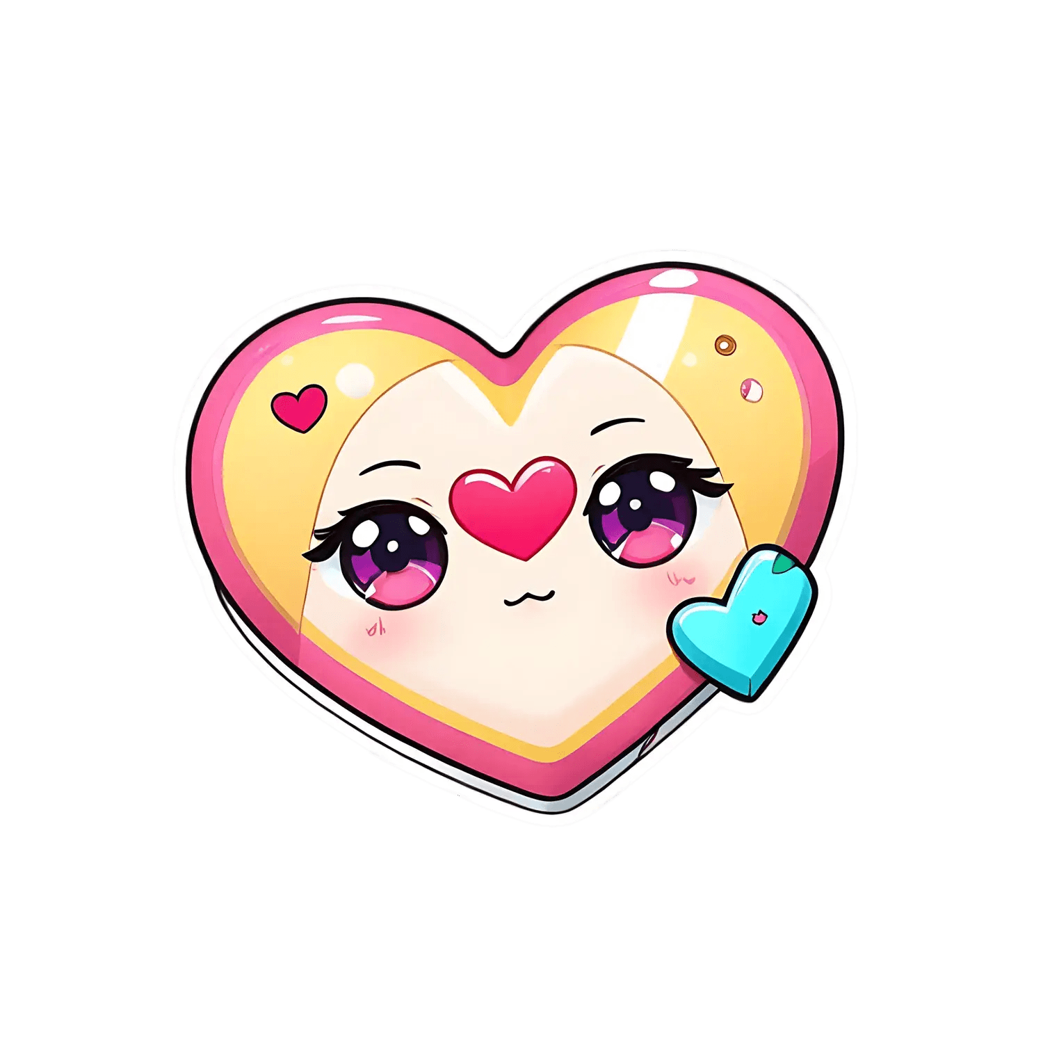 Kawaii Heart - Cute Sticker - Heat Press Transfer