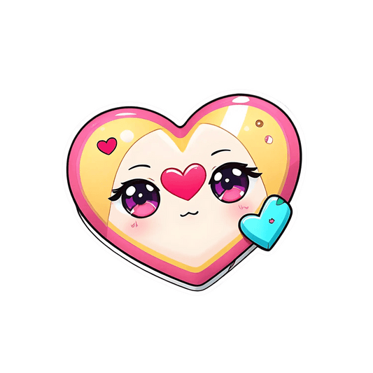 Kawaii Heart - Cute Sticker - Heat Press Transfer