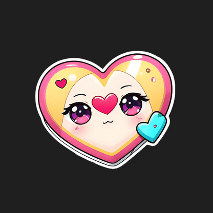 Kawaii Heart - Cute Sticker - Heat Press Transfer